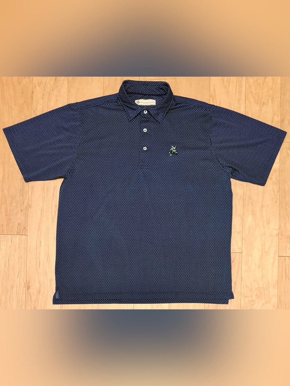 Donald Ross Laurel Valley Golf Club Performance Polo Blue Dot Print Men’s Large